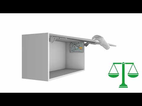 Häfele uppfällbart beslag FREE SLIM FLAP 1.10 PUSH för skaphöjd 225–650 mm, för påskruvning, grå