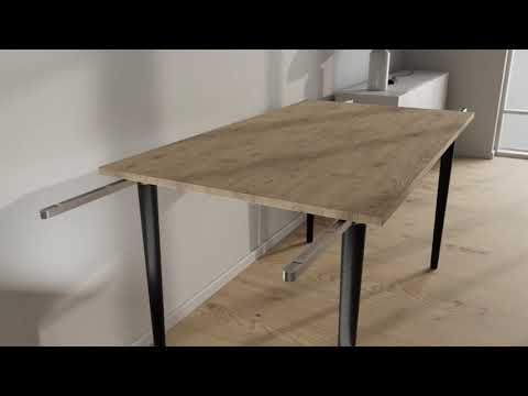 Siso bordforlængelse SWING i rustfrit stål, bæreevne 60 kg