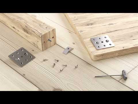 Siso bordbensforbinder X-TREME i rustfrit stål M10 100x100 mm, mat