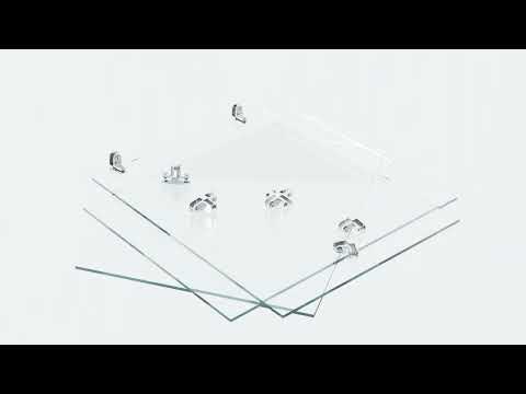 Siso PASSION glass connector, metal, 4-way 90° polished chrome